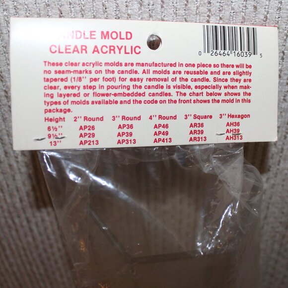 3/$77❤️vintage Walnut Hill Acrylic Candle Mould 3" Plexiglass Hexagon Pillar - Picture 3 of 6